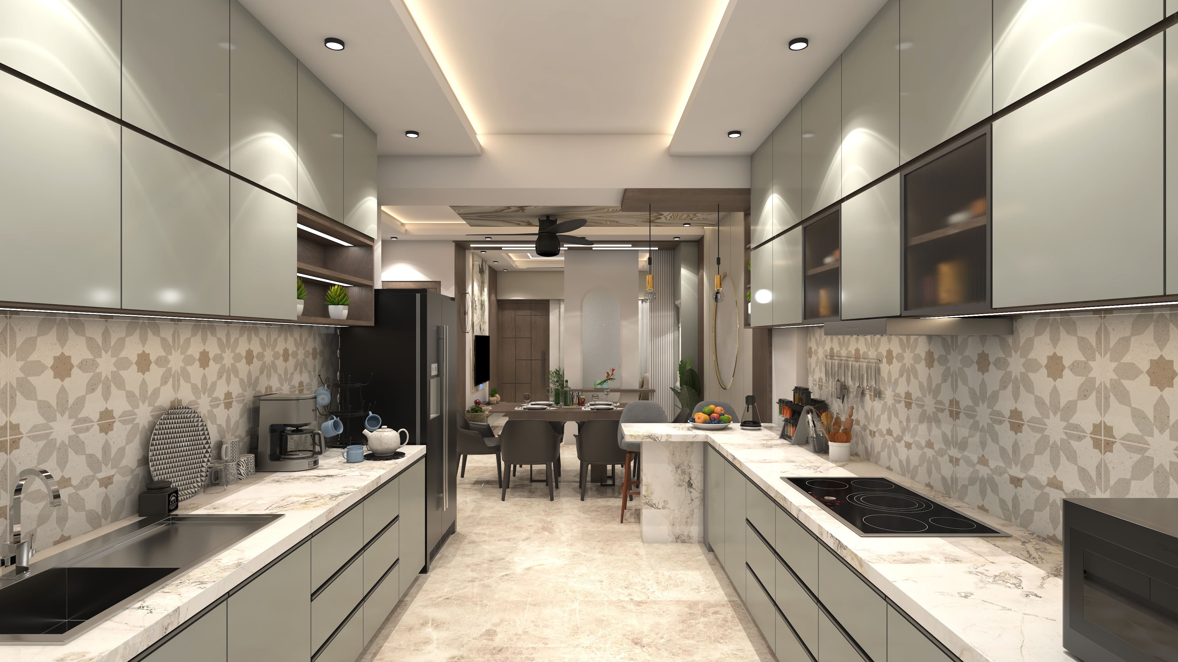 U-Shaped Luxury Kitchen